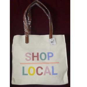 Womens Adult Falls Creek SHOP LOCAL Canvas Tote Bag Purse Pockets Shopping NWT